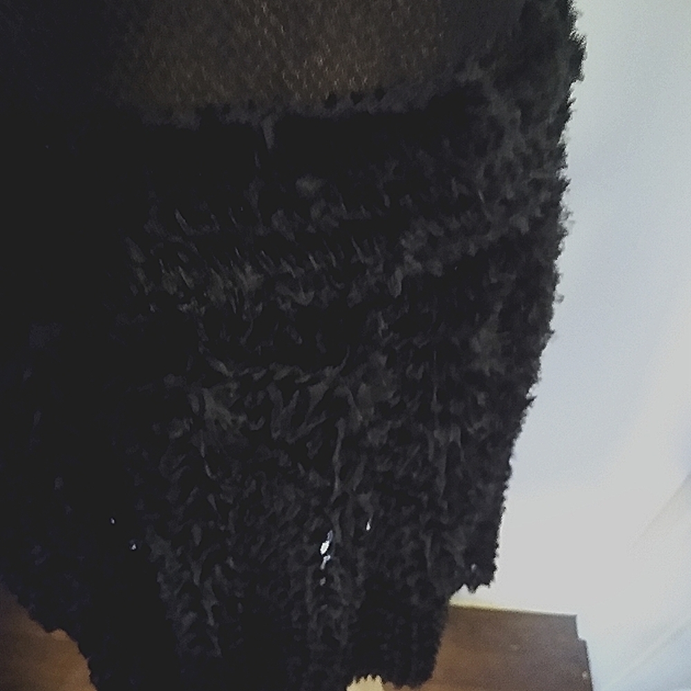 LEON MAX LIMITED EDITION BLACK M L RAISED SOUTACHE CHENILLE SILK FIT FLARE DRESS - Picture 7 of 15